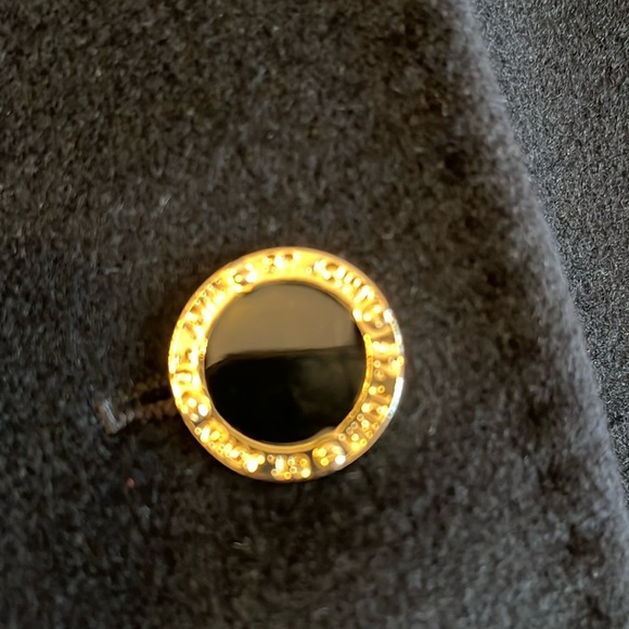 St. John Wool Cashmere Coat Women’s 6 
Black Logo Buttons Italy Classic Luxury - Picture 5 of 17